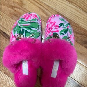 Lilly Pulitzer Pink Bow Slippers